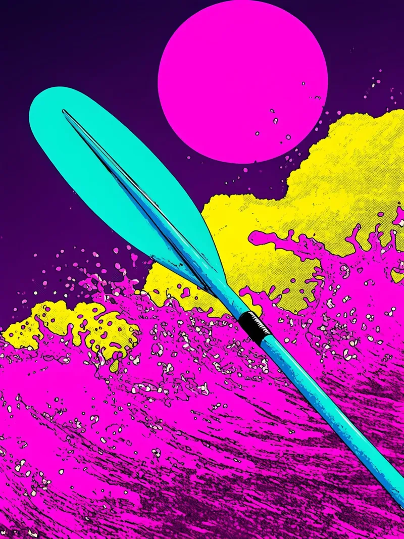 Paddling In Wave - Pop Art acrylic glass by ColorCrash Gallery