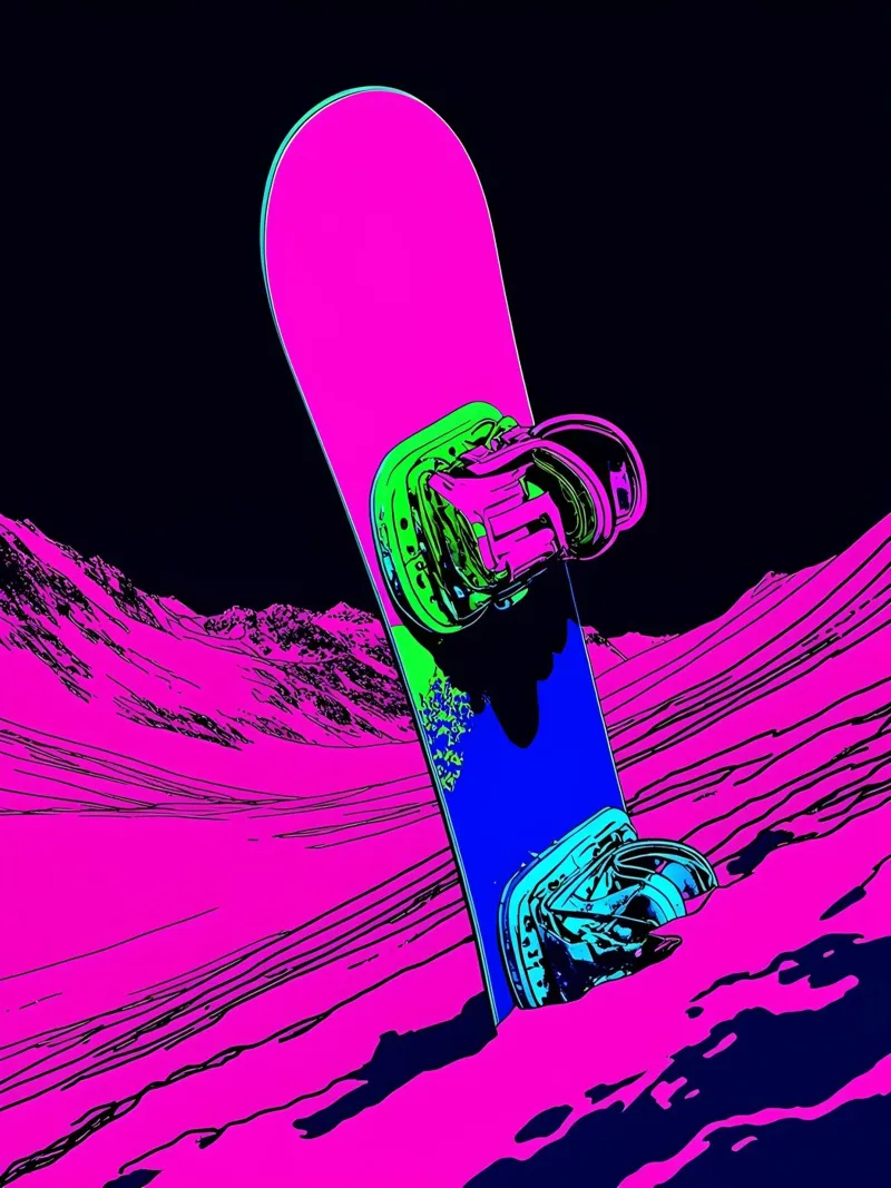 Snowboard - Pop Art pellicola backlit da ColorCrash Gallery