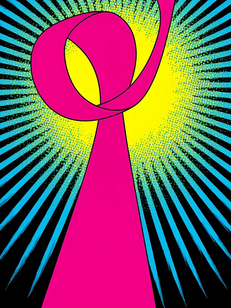 Nastro rosa - Pop Art poster con telaio in plastica da ColorCrash Gallery
