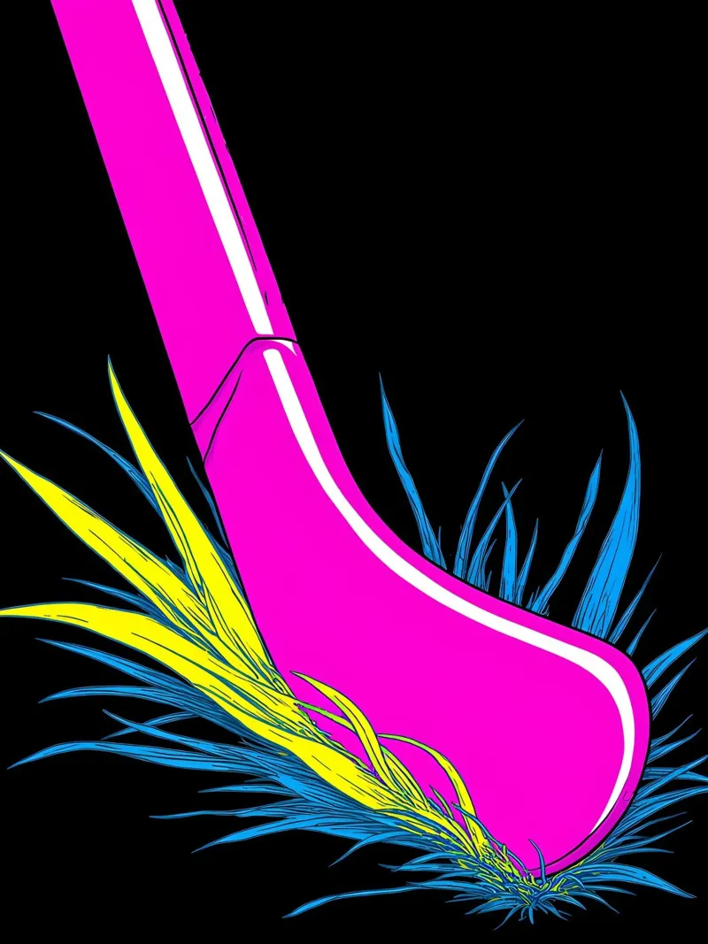 Bastone da hockey su prato - Pop Art poster con telaio in alluminio da ColorCrash Gallery