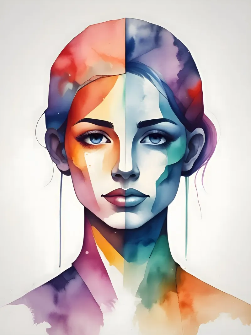 Girl watercolor minimalism 03 acrylic glass by Minimalism