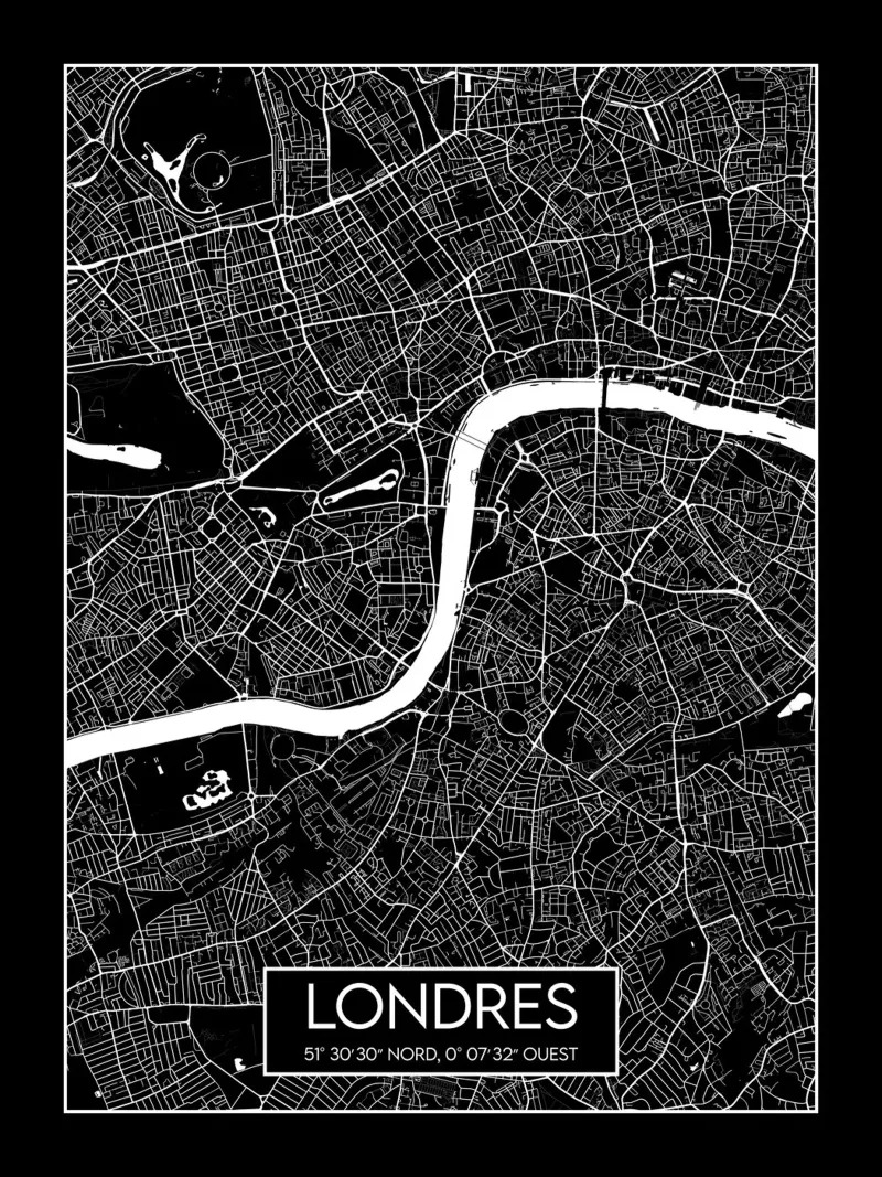 Carta nera Londra poster da Frame the World