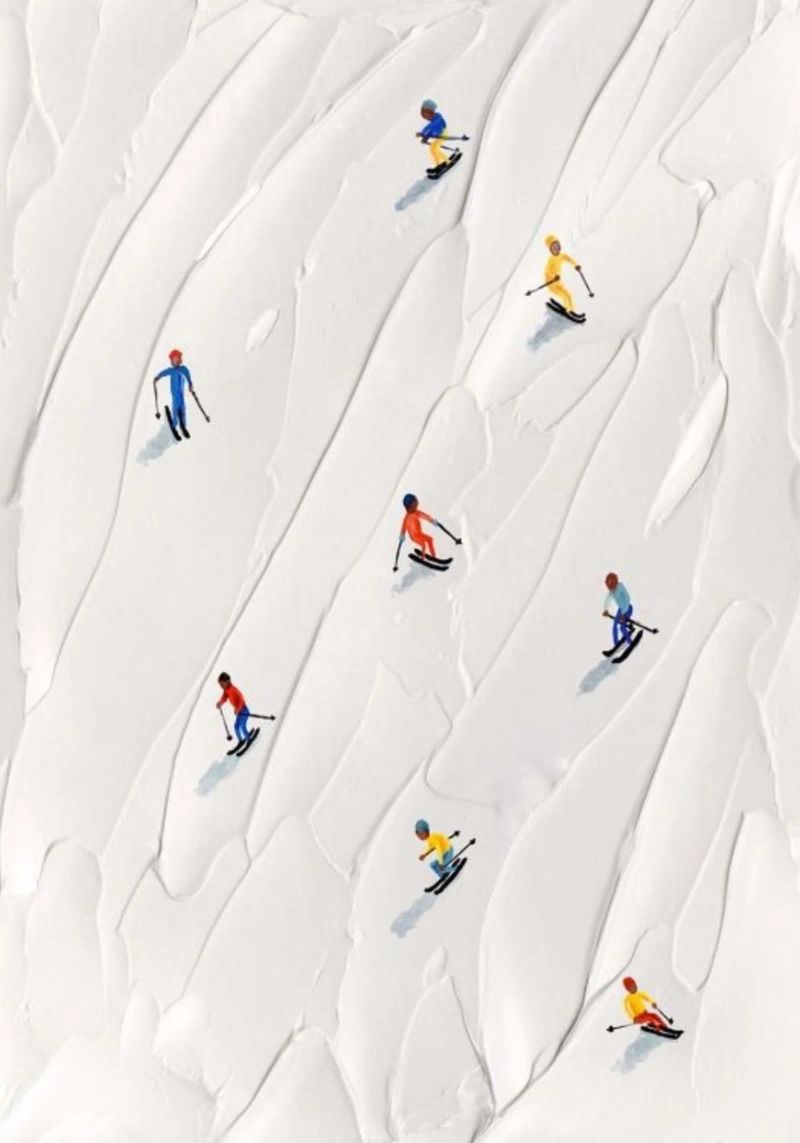 Skiing Poster, Modern Fun Trendy Art, Apres Ski Poster von Boheme
