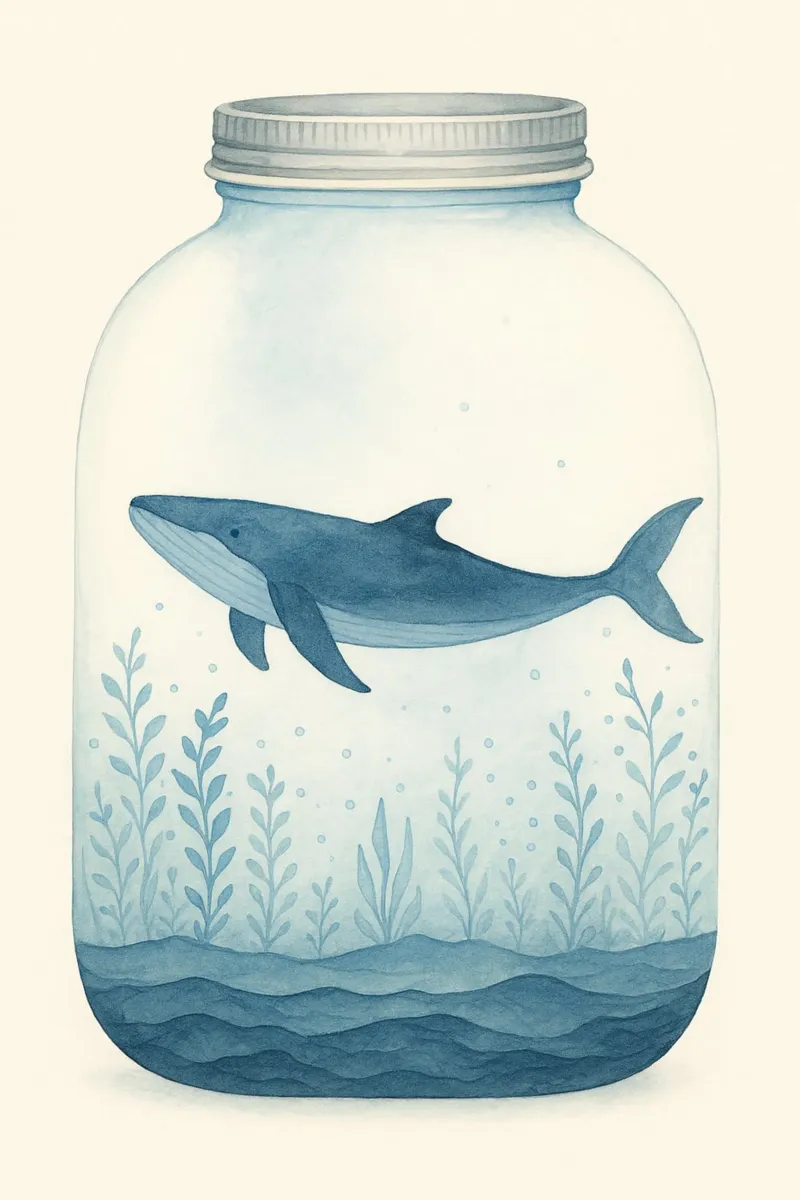 Piccolo oceano, grande cuore poster con telaio in legno da KidzStudio
