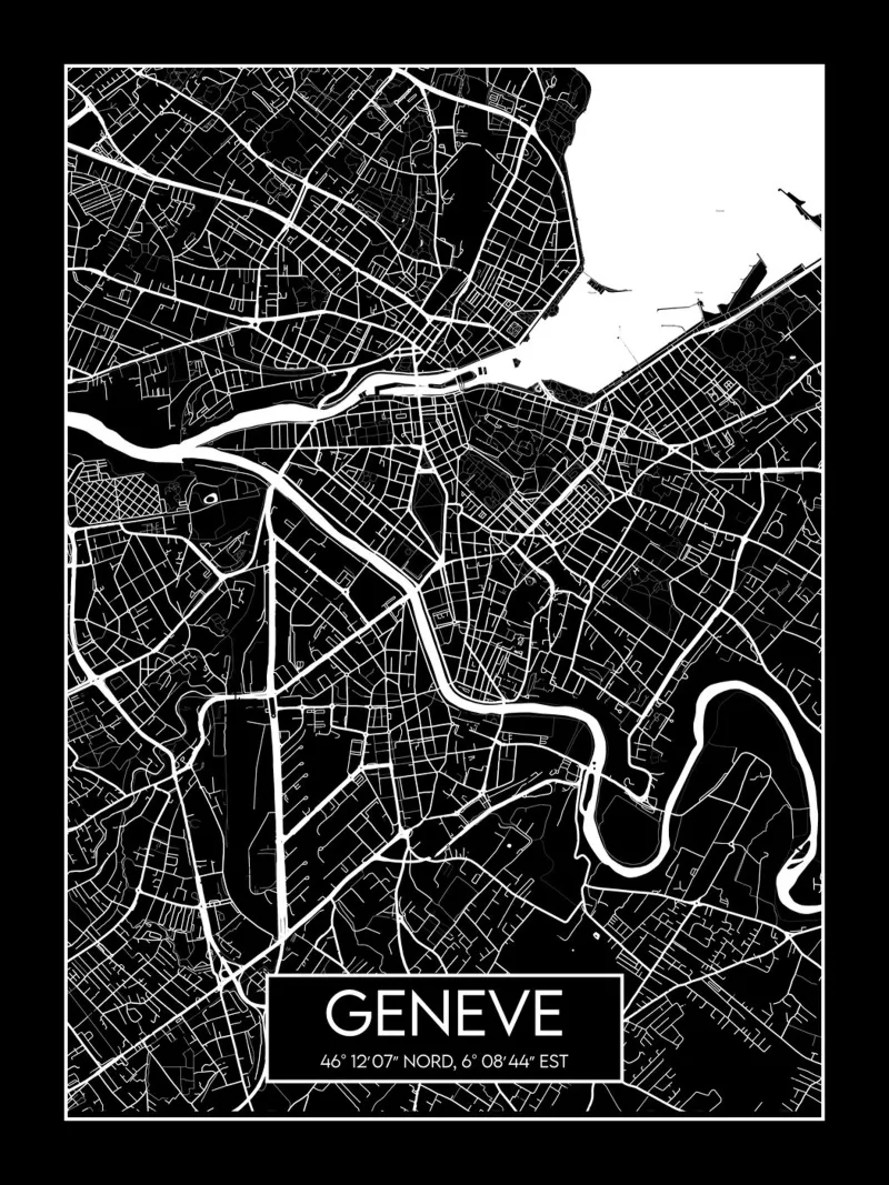 Carte noire Ginevra poster con telaio in alluminio da Frame the World