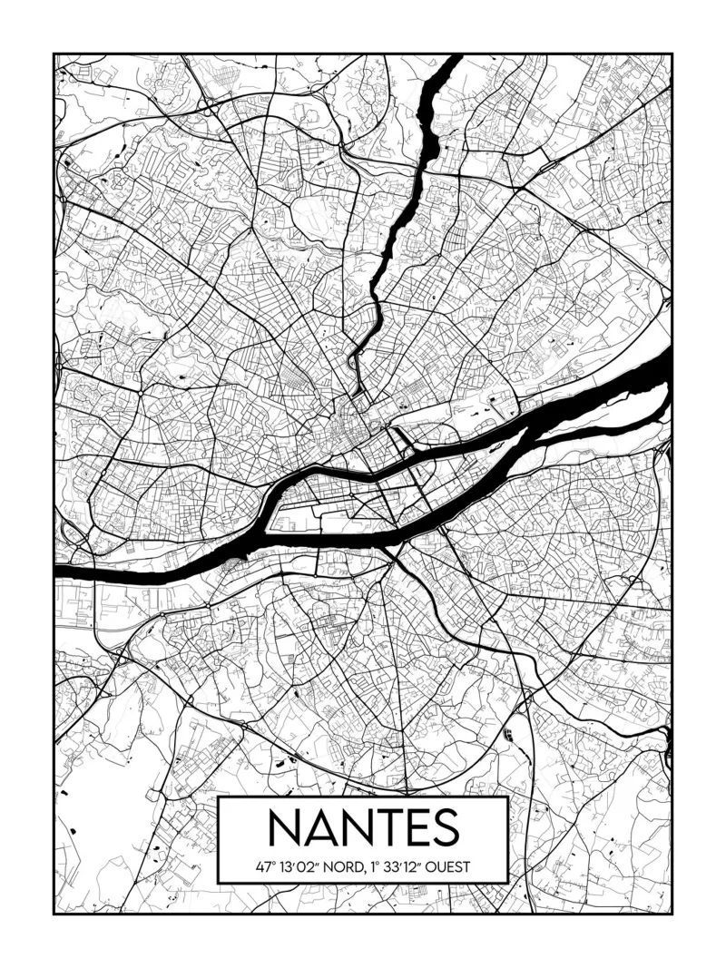 Piano minimalista Nantes poster da Frame the World