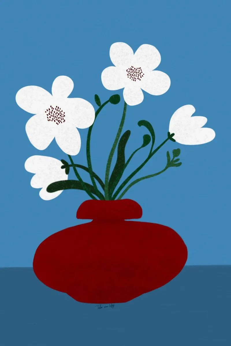 fiori bianchi in vaso plexiglass da Floral by Tida