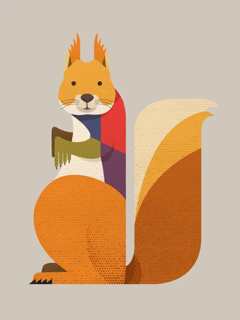Rotes Eichhörnchen Forex-Platte von The Printed Sparrow