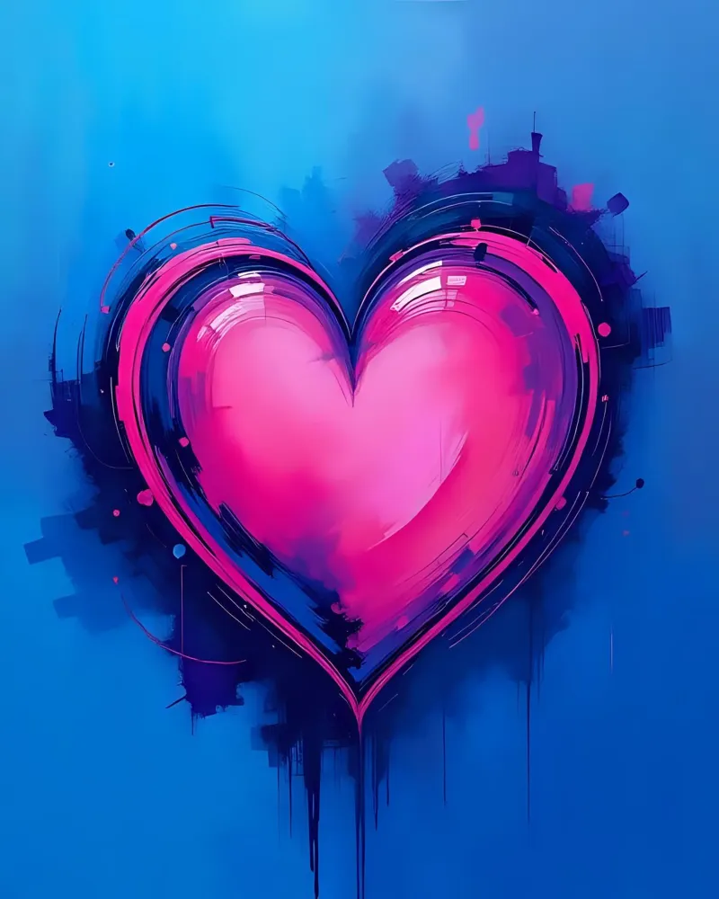 cuore_blu_rosa_viola_1 carta hahnemühle da Pink- und LoveArt by LK