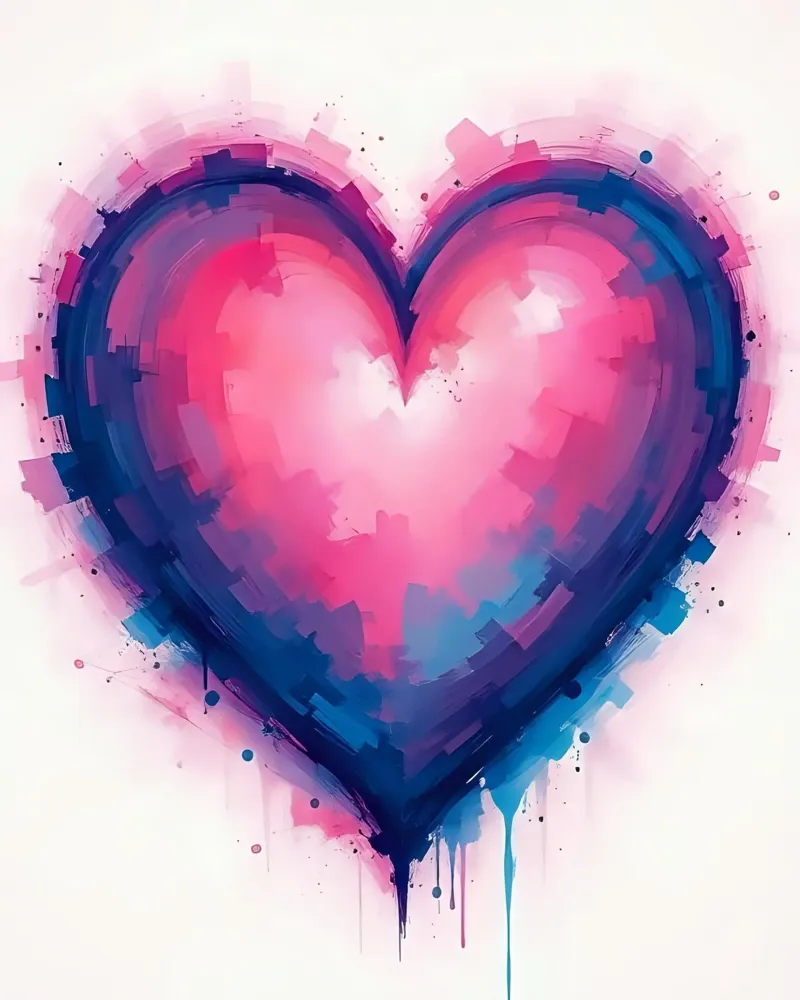 cuore_blu_rosa_viola_2 carta hahnemühle da Pink- und LoveArt by LK