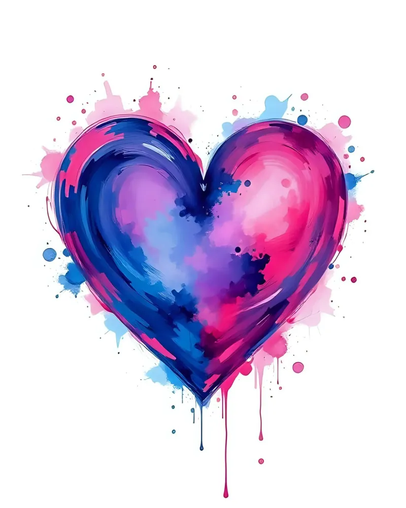 cuore_blu_rosa_viola_3 alluminio dibond da Pink- und LoveArt by LK