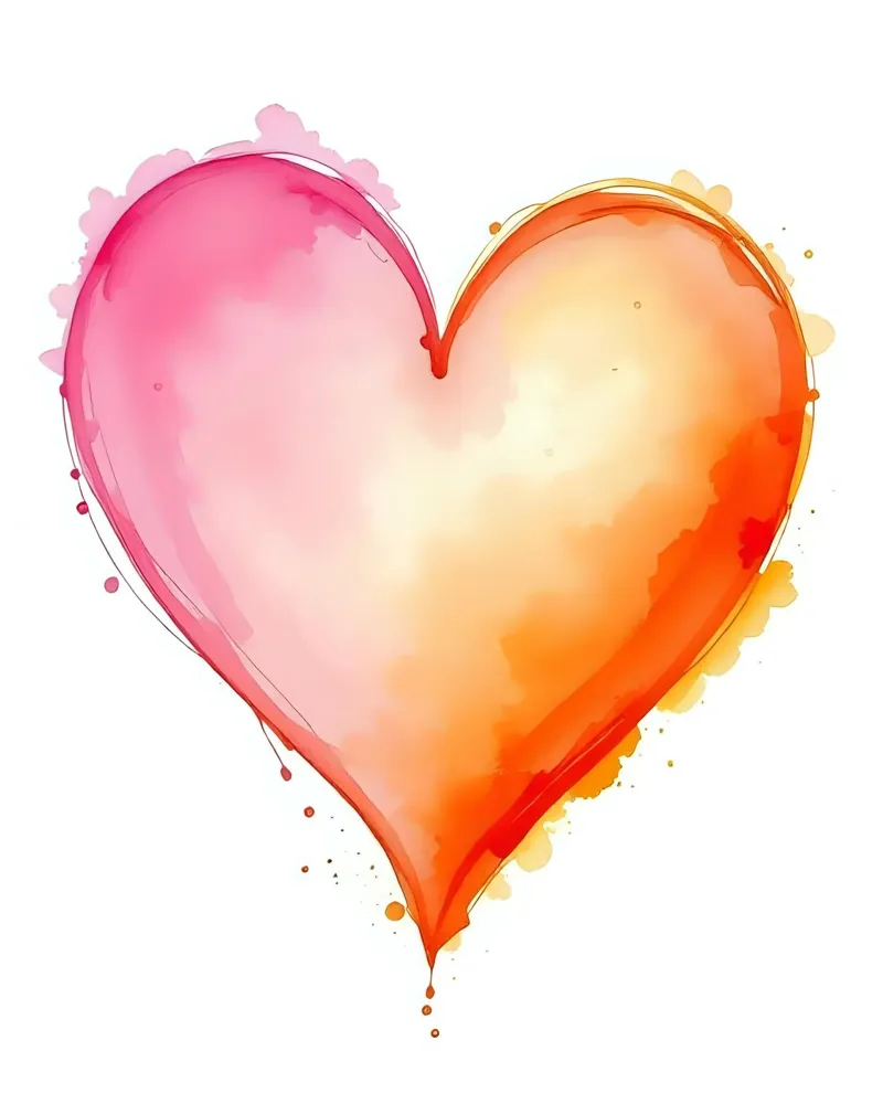 Herz_rosa_orange_1 Alu-Dibond von Pink- und LoveArt by LK