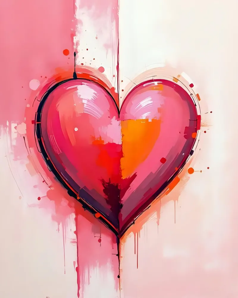 Herz_pink_orange_3 plexiglass da Pink- und LoveArt by LK