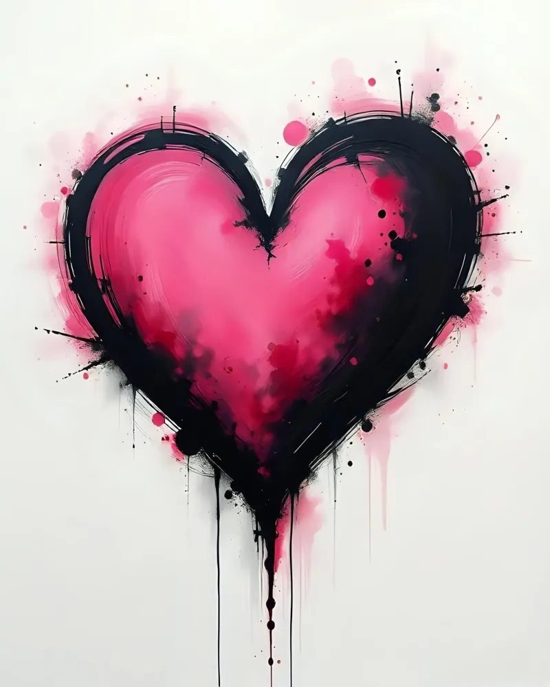 cuore_rosa_nero_1 plexiglass da Pink- und LoveArt by LK