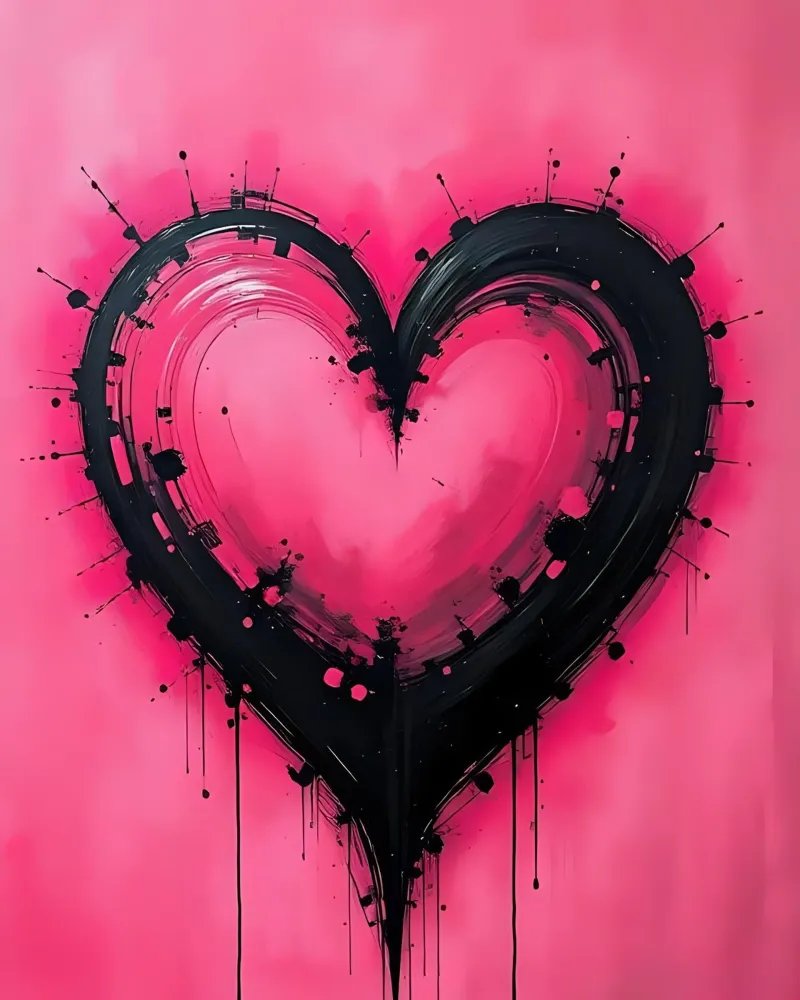 cuore_rosa_nero_2 pellicola backlit da Pink- und LoveArt by LK