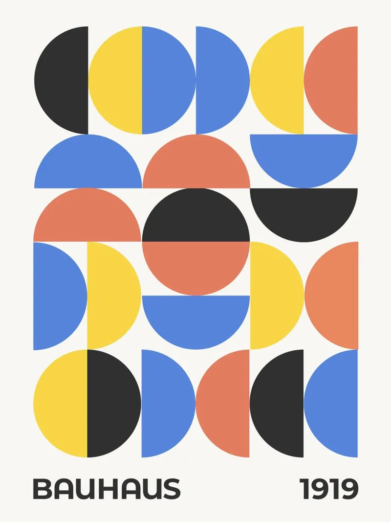 Mostra Bauhaus 1919 Modello multicolore Stile 2 carta hahnemühle da Paigaam Studio