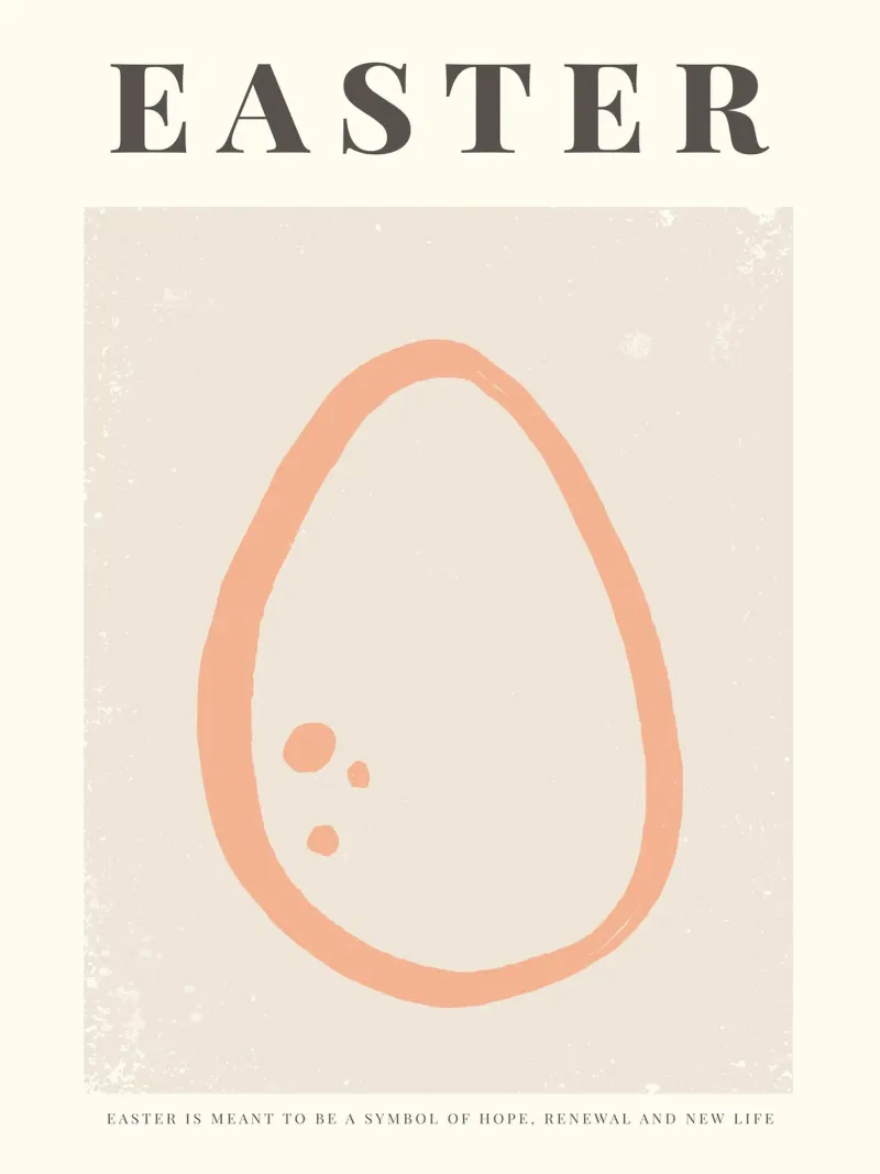 Happy Easter No 18 poster con telaio in alluminio da treechild