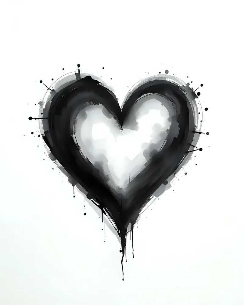 cuore_bianco_nero_1 pellicola backlit da Pink- und LoveArt by LK