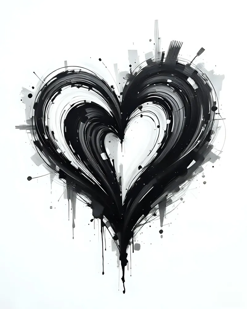 cuore_bianco_nero_5 pellicola backlit da Pink- und LoveArt by LK