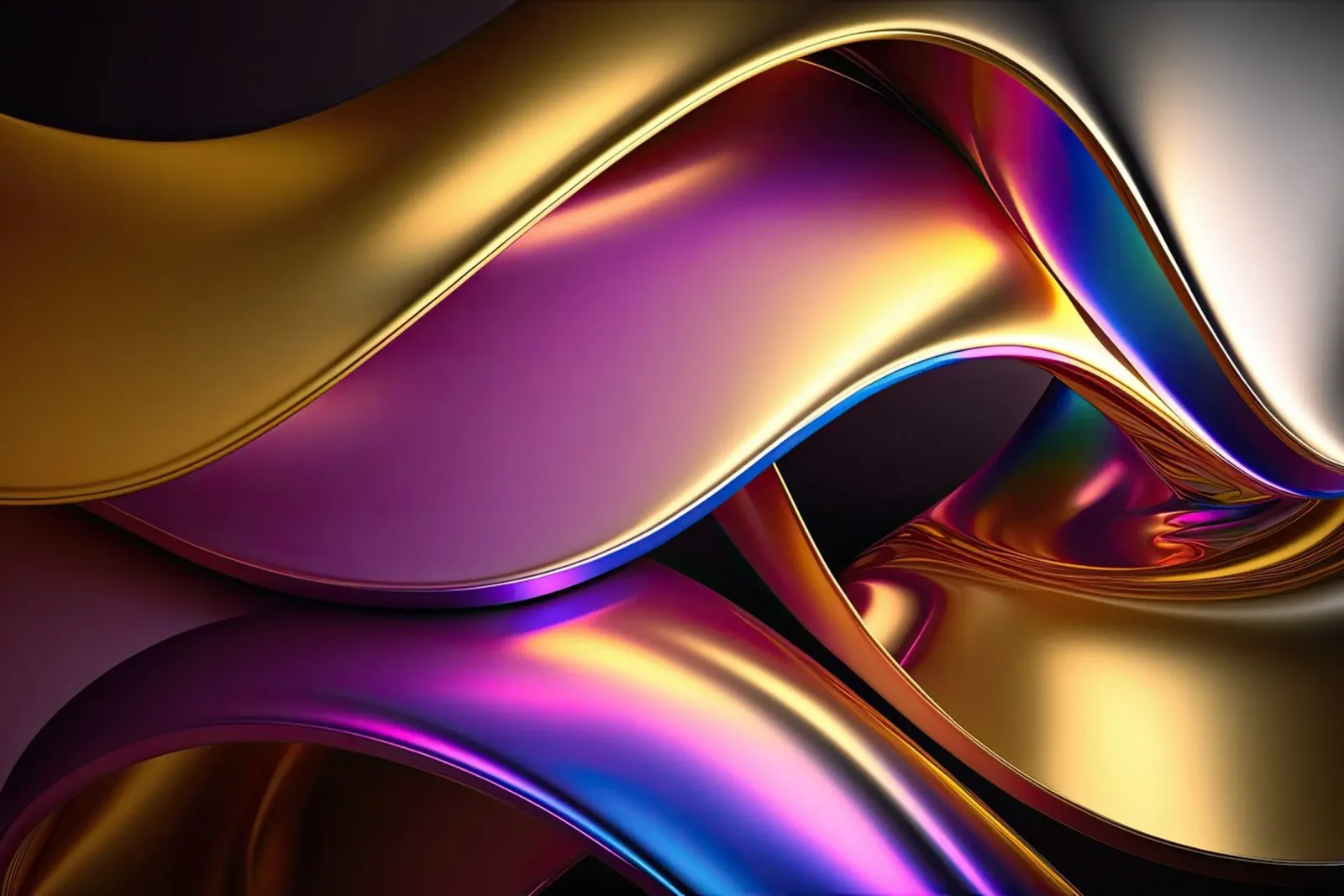 Abstracte gouden golven canvas met Baklijst van Katja Stehle Design