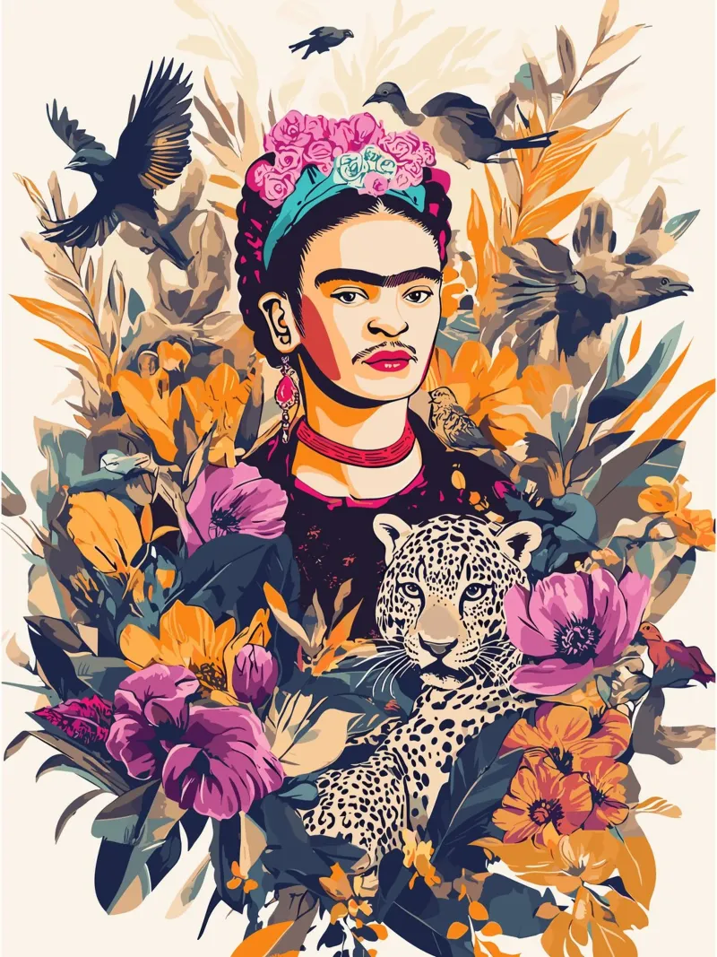 Frida tropical tela da edsonramosart