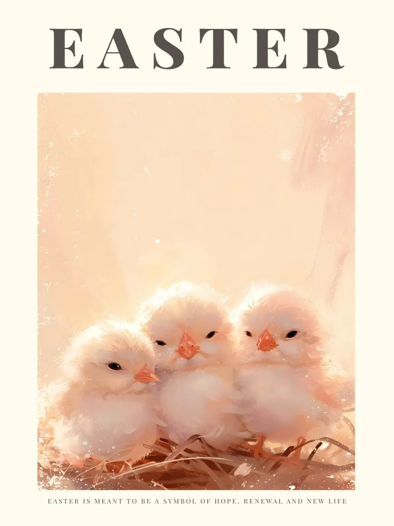 Happy Easter No 29 poster con telaio in alluminio da treechild