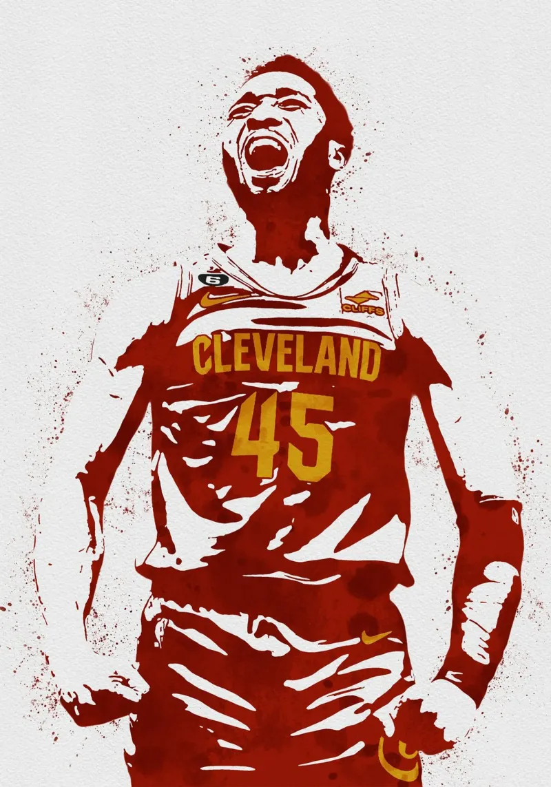 Donovan Mitchell Cleveland Cavaliers poster con telaio in legno da tenten