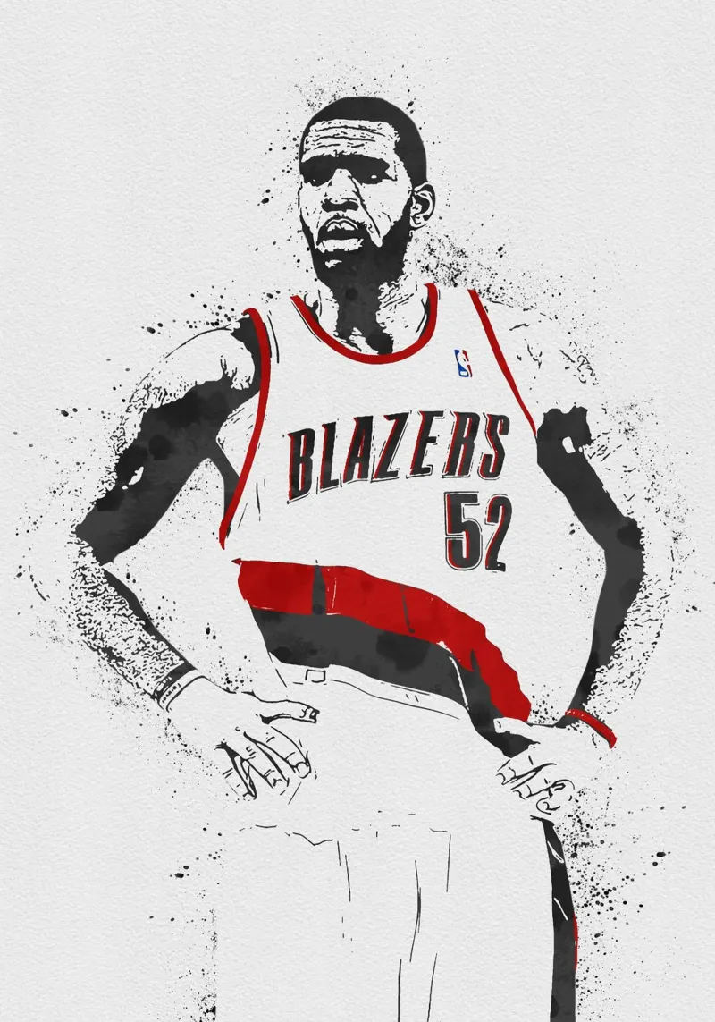 Greg Oden Portland Trail Blazers poster con telaio in legno da tenten