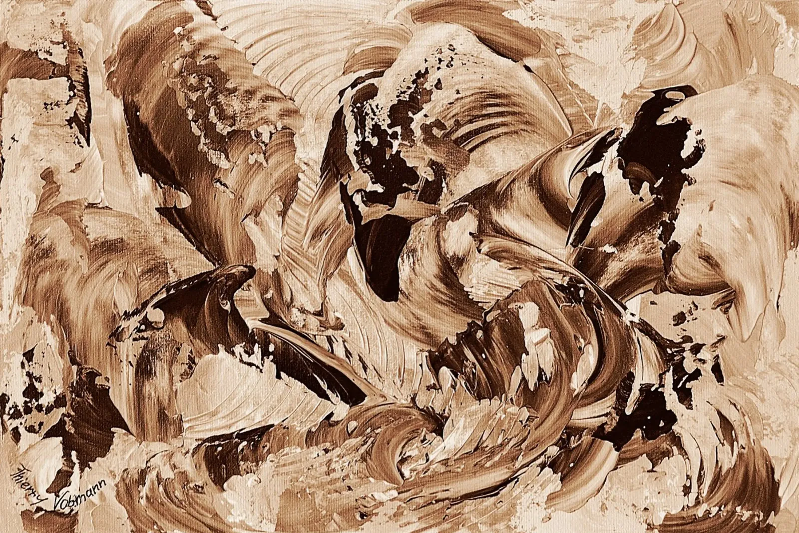 SEPIA 40 pellicola backlit da Thierry Vobmann Abstract painting