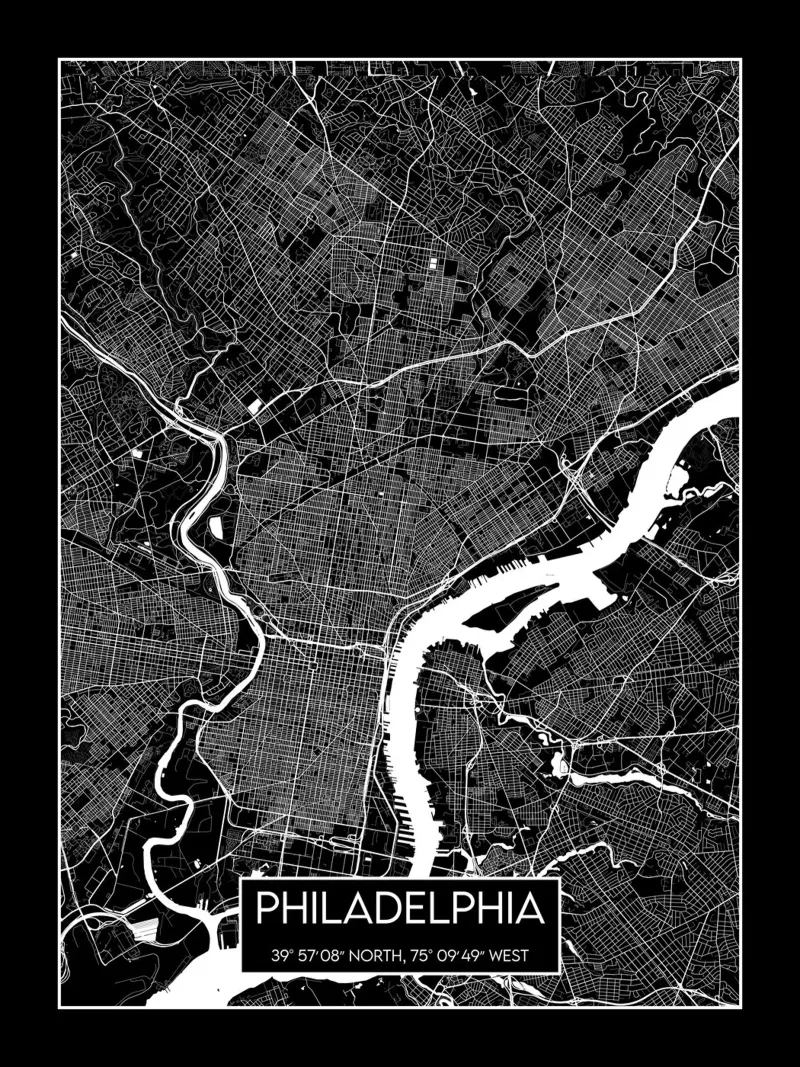 Contrasto a Philadelphia tela con Cornice a cassetta da Frame the World