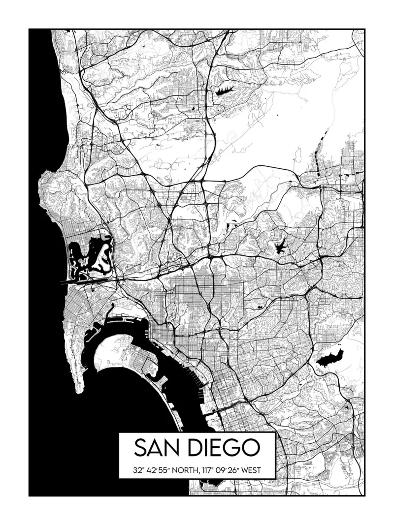 Carta di San Diego poster da Frame the World