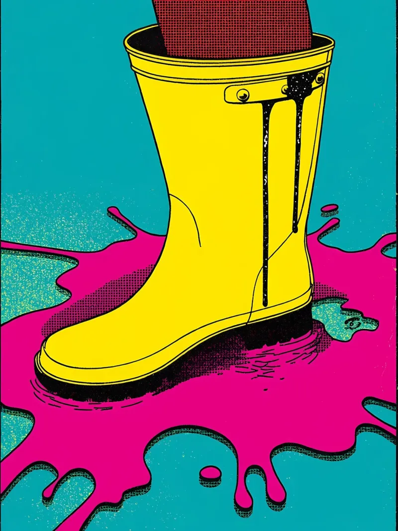 Stivale da pioggia - Pop Art pellicola backlit da ColorCrash Gallery