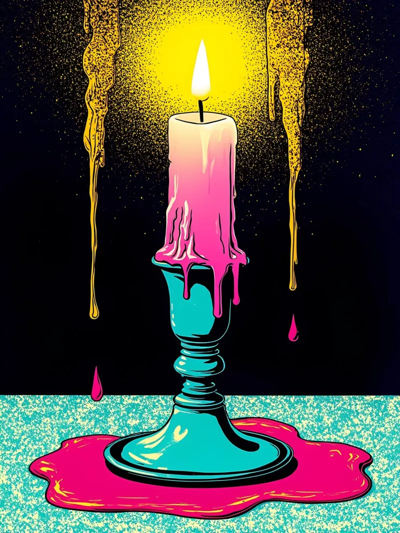 Sciogliere le candele - Pop Art pellicola backlit da ColorCrash Gallery