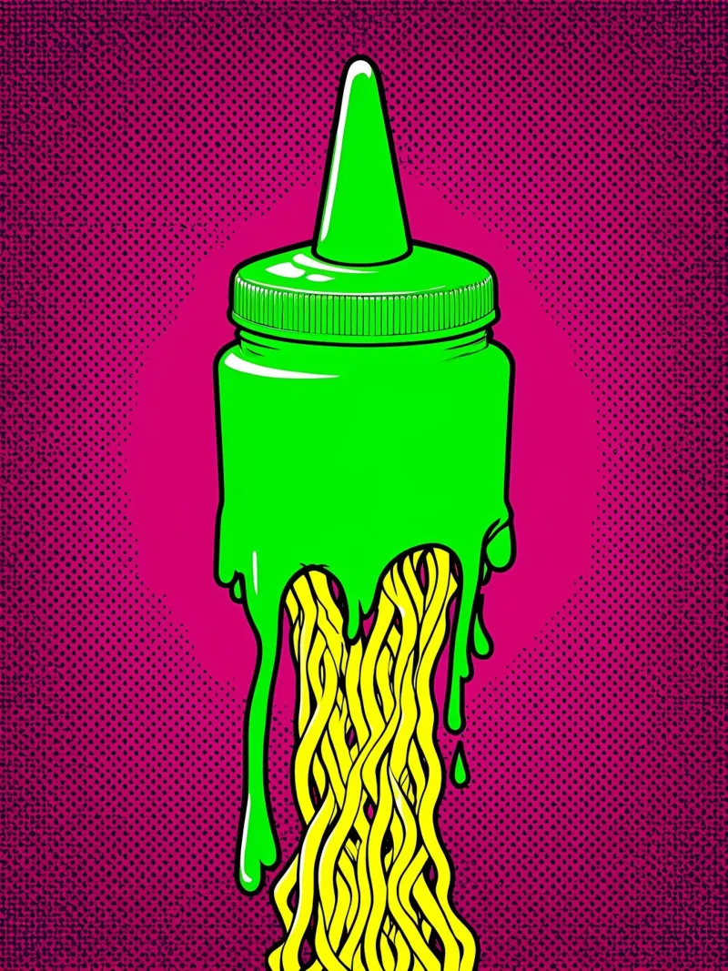 Bottiglia di colla - Pop Art pellicola backlit da ColorCrash Gallery