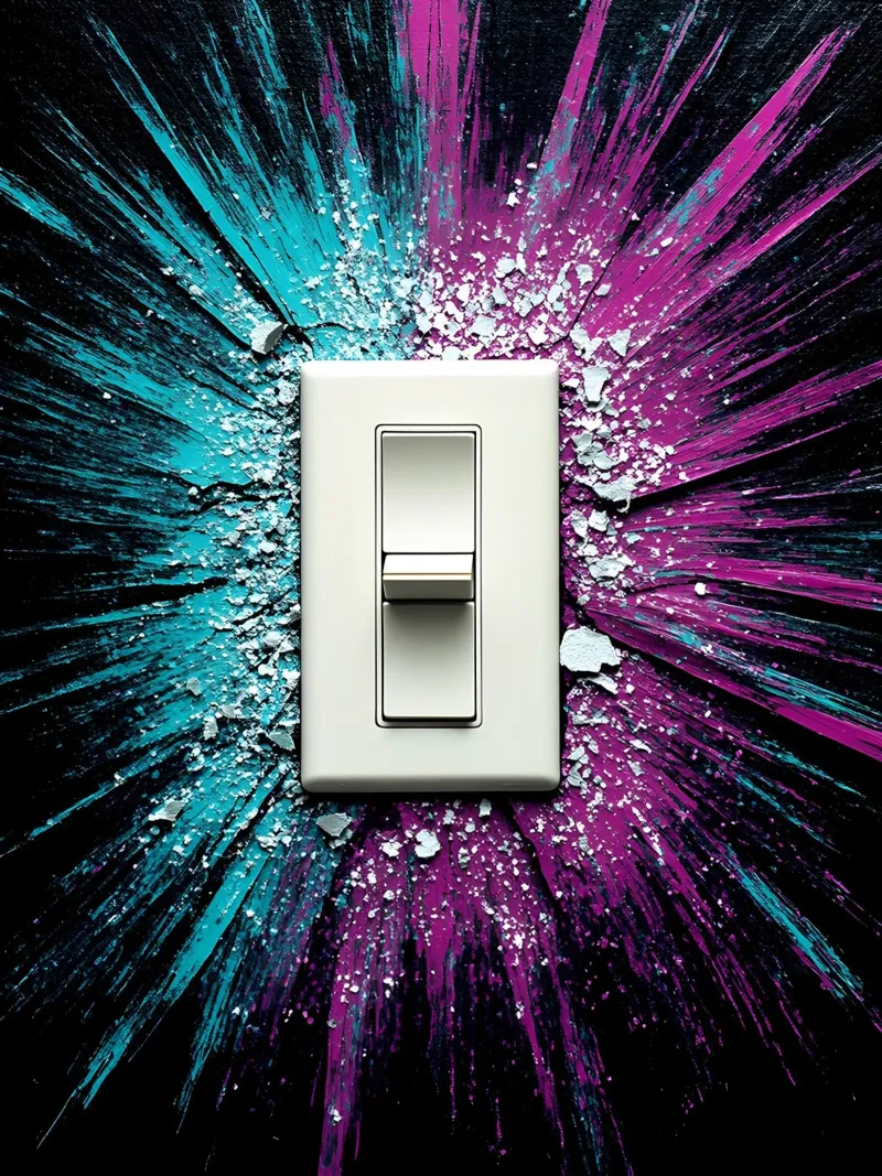 Interruttore della luce - Pop Art pellicola backlit da ColorCrash Gallery
