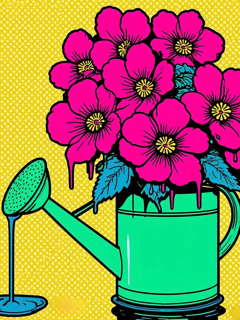 Annaffiatoio floreale - Pop Art pellicola backlit da ColorCrash Gallery