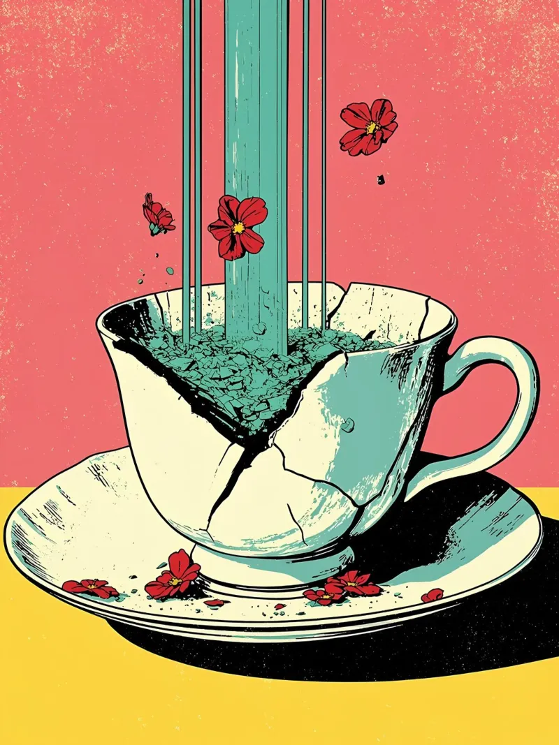 Tazza incrinata - Pop Art pellicola backlit da ColorCrash Gallery