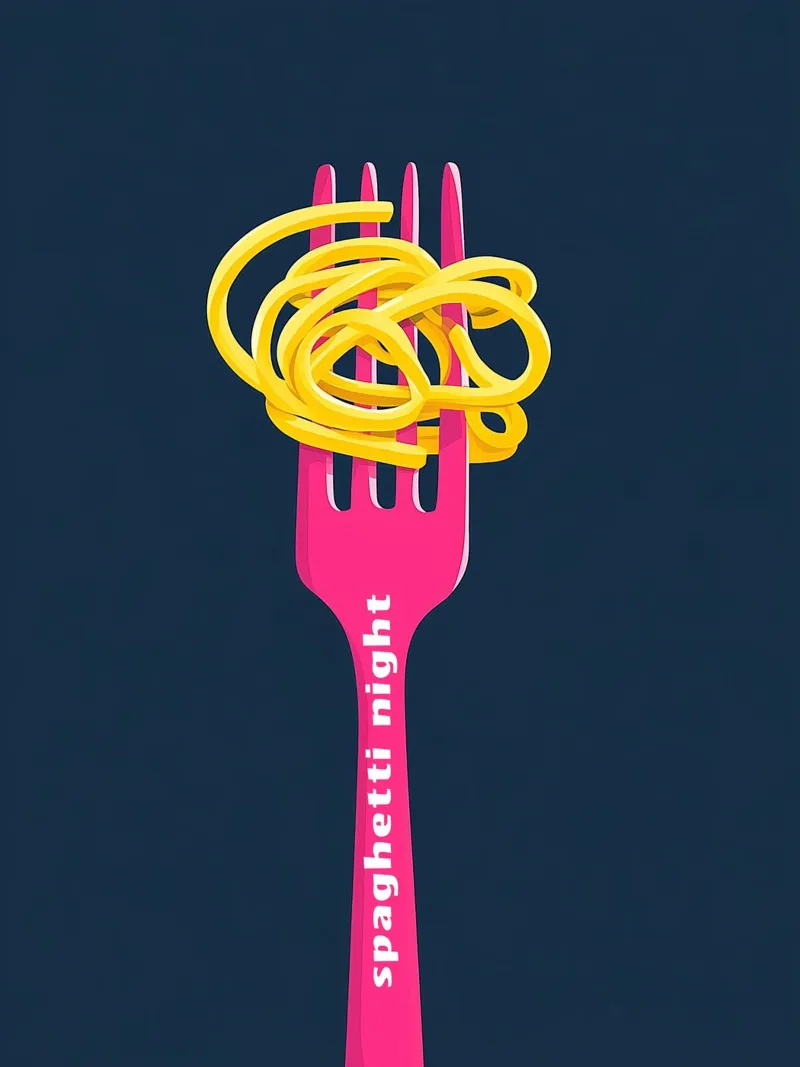 pink Spagetti Nacht pannello forex da Carinaprint