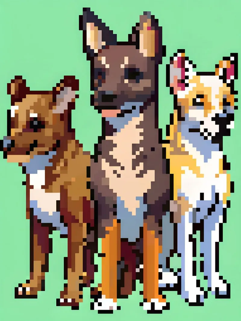 Tre cani poster con telaio in plastica da DOG AND CAT