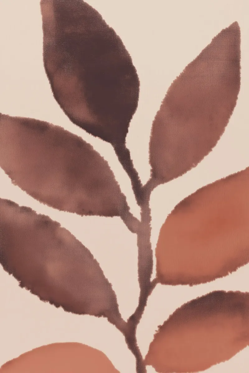Warm Earthy Leaf Art alu-dibond by Melloi Art Print