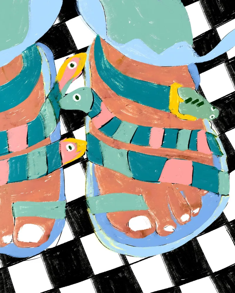 Stroll On The Wild Side | Snake Walk canvas with Floater frame by 83oranges
