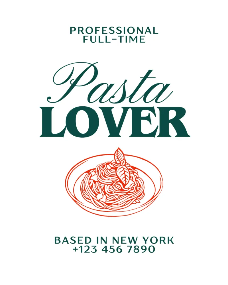 PASTA LOVER poster con telaio in plastica da Einfach Uebel