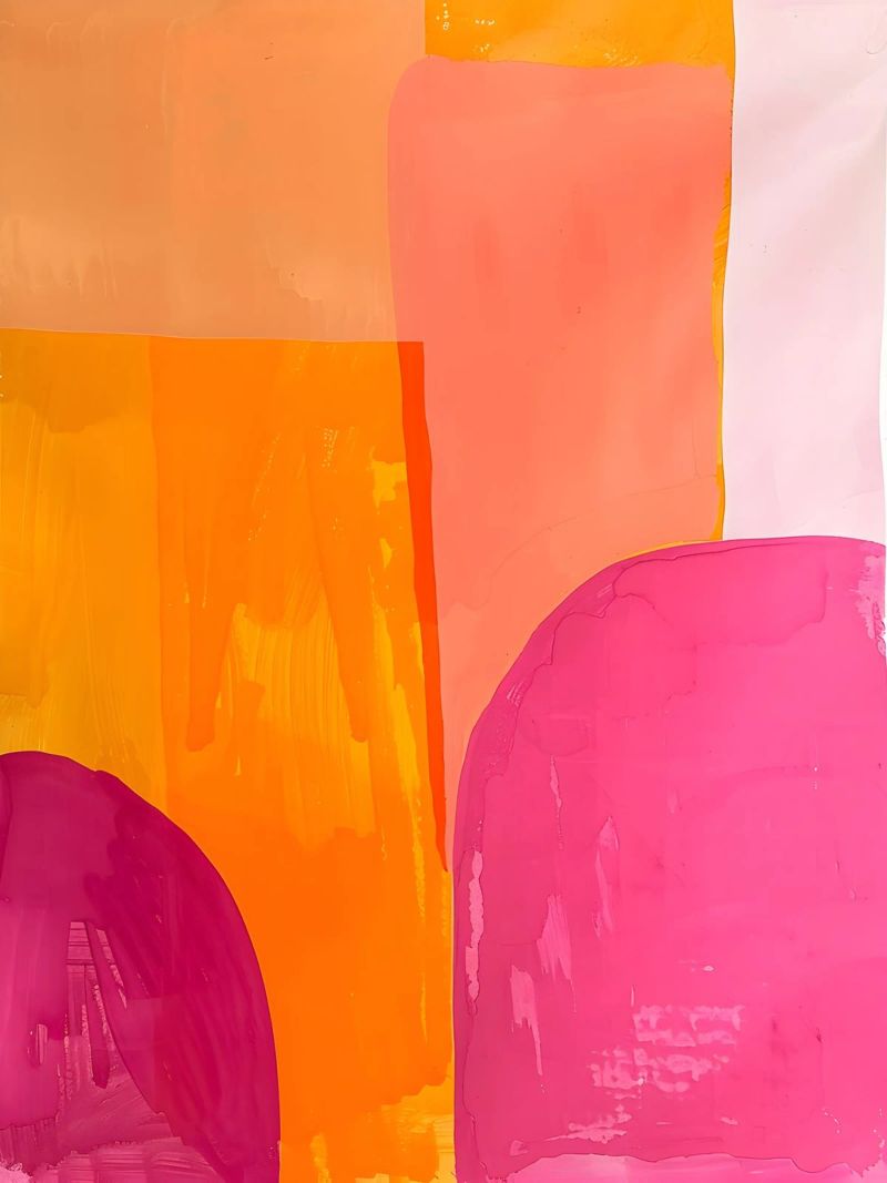 Pink and Orange Abstract Hahnemühle von Gypsy Galleria