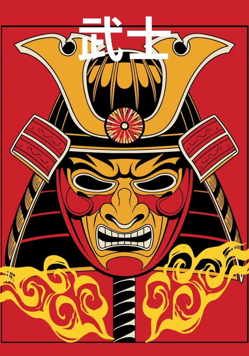 Samurai Warrior Mask pellicola backlit da ramosashop