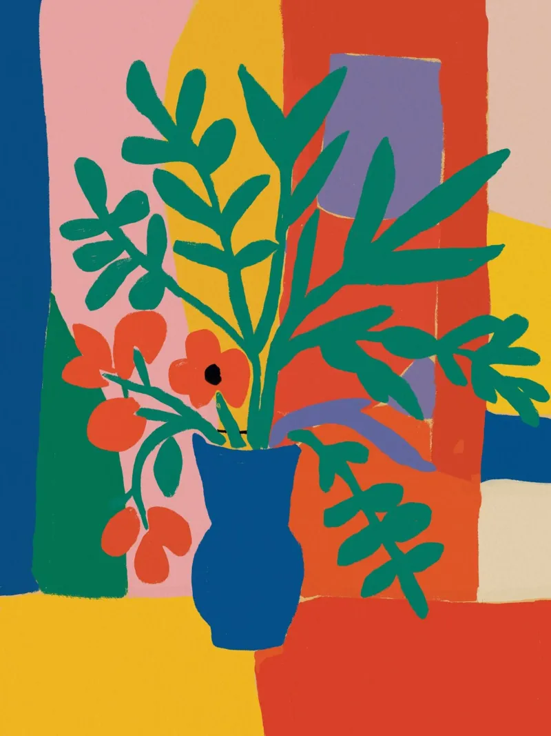 Composizione floreale con colori vivaci alluminio dibond da Little Dean