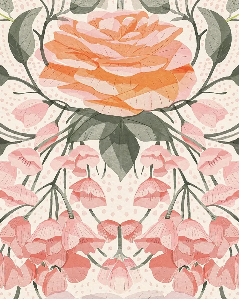 Ornement Pink Roses poster de Katie O'Shea