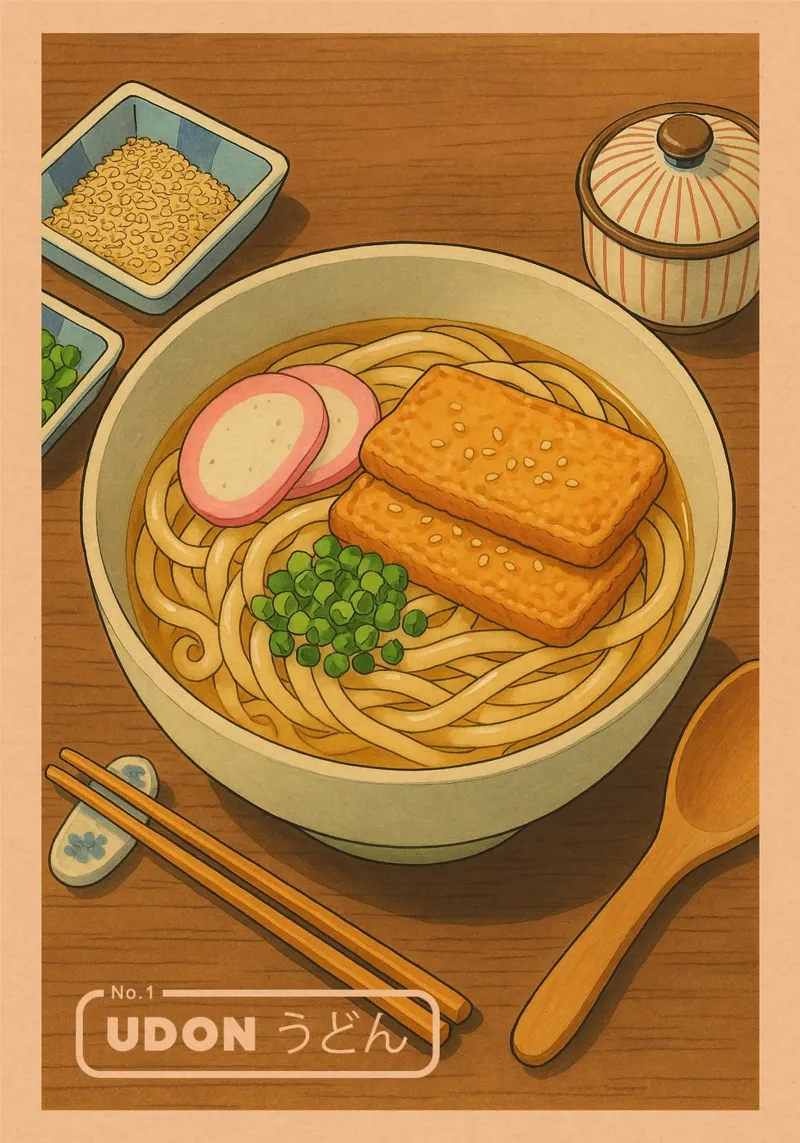 Ciotola di noodles Udon in stile anime - Serie di piatti giapponesi n. 1 pellicola backlit da japanfox