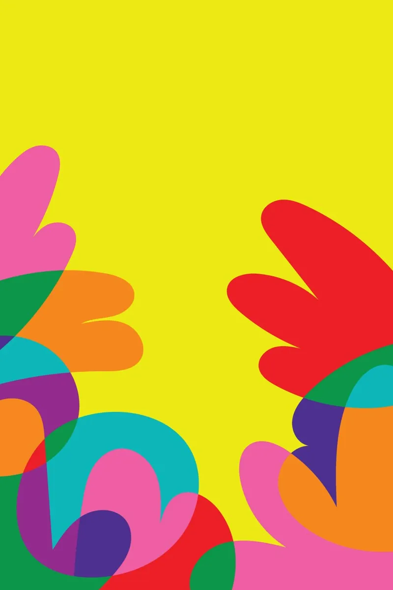 Illustration Flower Vibrant poster met houten frame van galihstudio