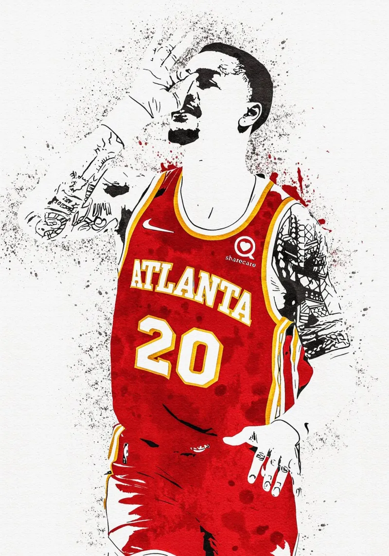 John Collins Atlanta Hawks 1 pellicola backlit da tenten