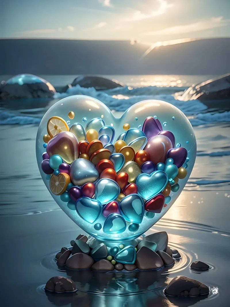 Cuore mare astratto pellicola backlit da LM2KONE